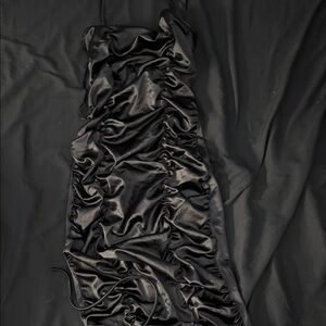 Elegant Black Ruched Dress